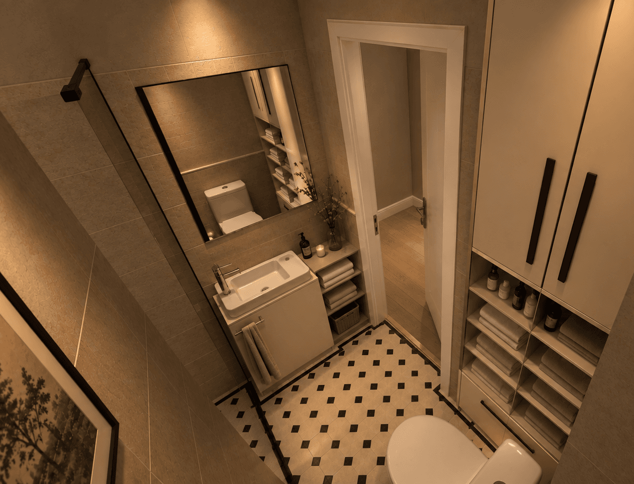 Renovering af badeværelse og ny indretningsplan